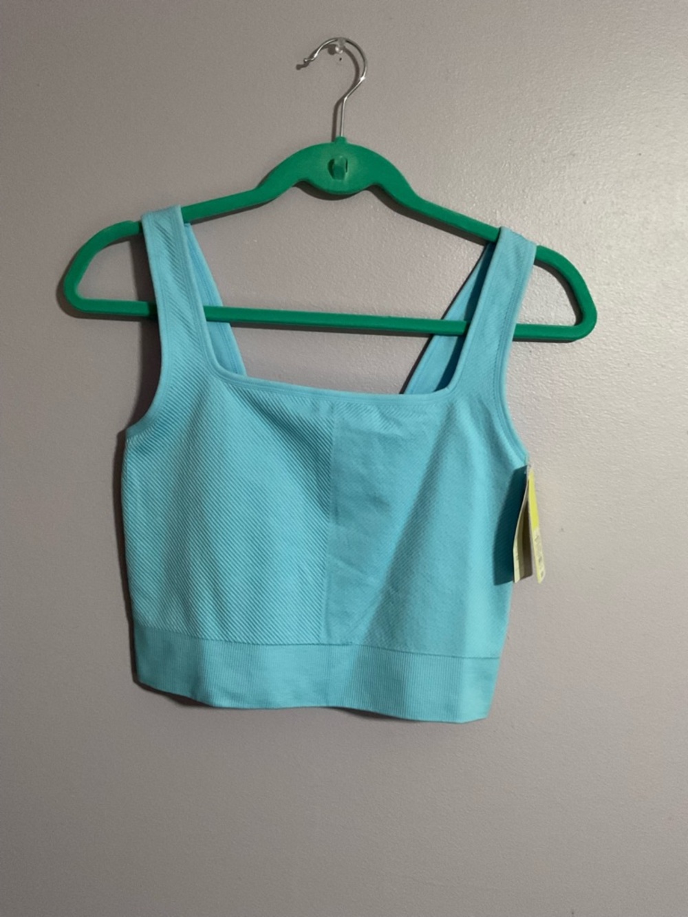 all in motion Aqua Square-Neck Cropped Tank